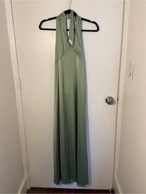 Halter Maxi Dress in Sage Green